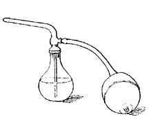 FIG. 51.&mdash;By squeezing the bulb, air is forced out of
the nozzle.
 