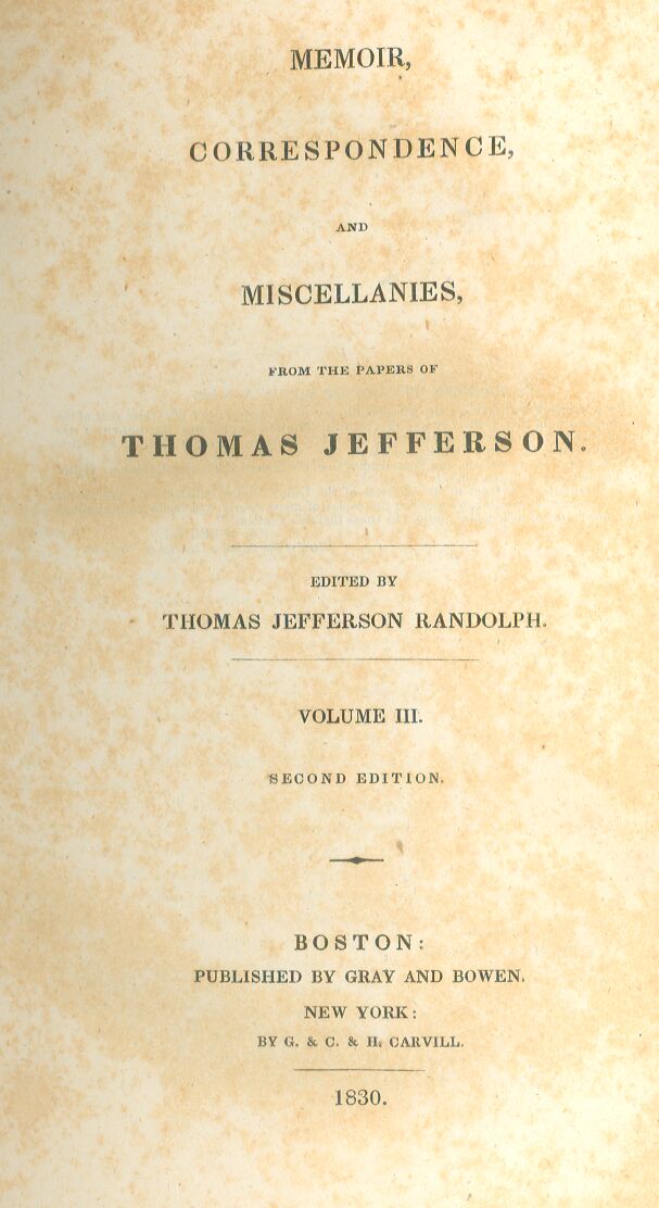 Titlepage of Volume Three (of Four)