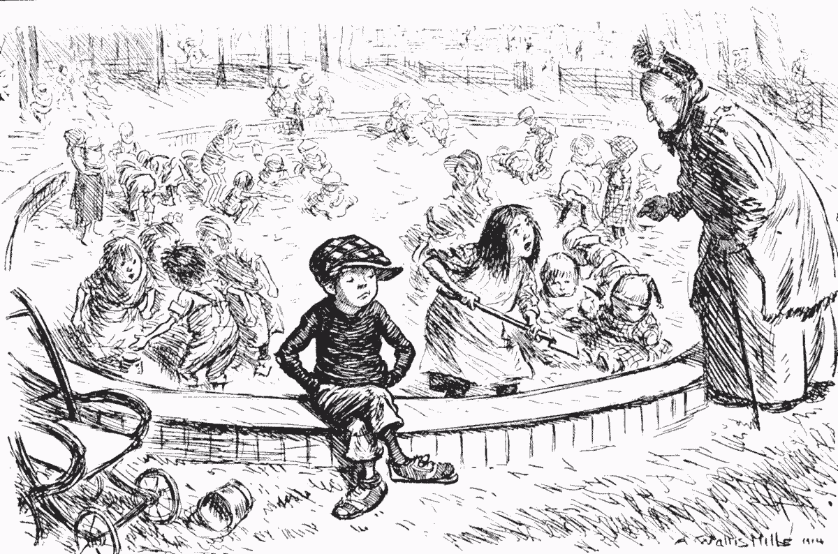 Playground of sand in a London park.