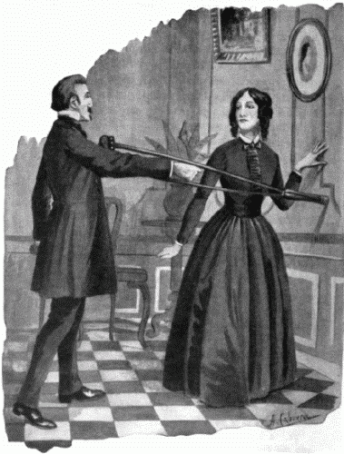 Éste la atajó en mitad de su camino, gracias a la más
larga de sus muletas